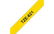 TZe-621  -  Текст Чёрный на Лента Жёлтая (8 м)
