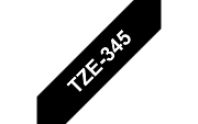 TZe-345  -  Текст Белый на Лента Чёрная (8 м)