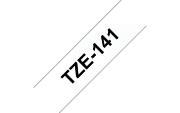 TZe-141  -  Текст Чёрный на Лента Прозрачная (8 м)