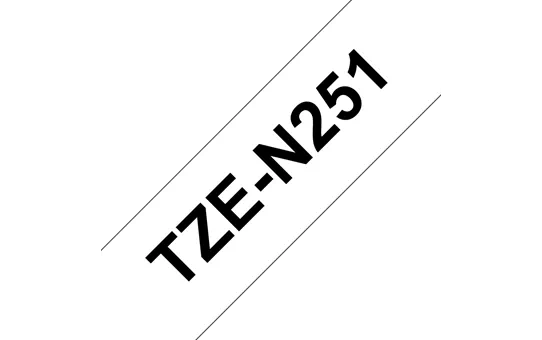 TZe-N251 - Текст Чёрный на Лента Белая (8 м)
