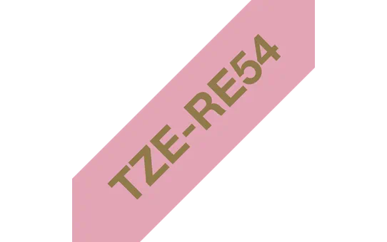 TZe-RE54 - Текст Золотистый на Лента Розовая (4 м)