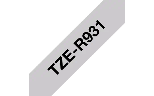 TZe-R931 - Текст Чёрный на Лента Серебряная (4 м)