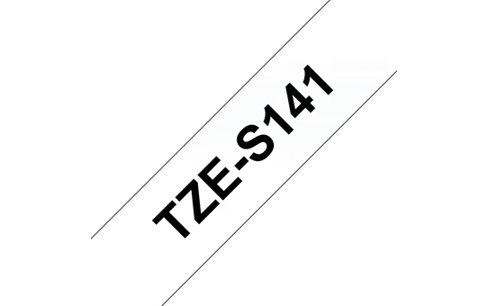 TZe-S141  -  Текст Чёрный на Лента Прозрачная (8 м)