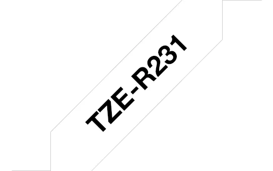 TZe-R231  -  Текст Чёрный на Красящая лента Белая (4 м)