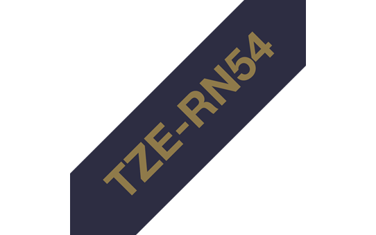 TZe-RN54 - Текст Золотистый на Лента Темно-синяя (4 м)