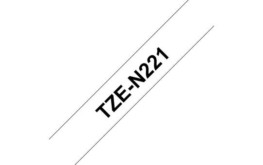 TZe-N221 - Текст Чёрный на Лента Белая (8 м)
