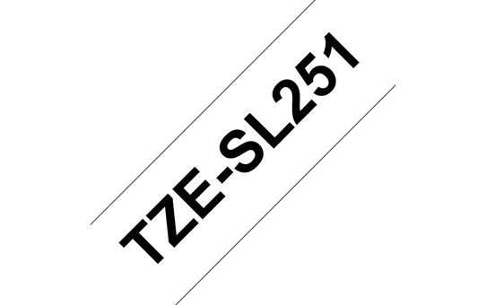TZe-SL251 - Текст Чёрный на Лента Белая (самоламинирующаяся) (8 м)