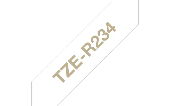 TZe-R234  -  Текст Золотистый на Красящая лента Белая (4 м)