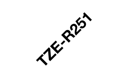 TZe-R251 - Текст Белый на Лента Чёрная (4 м)