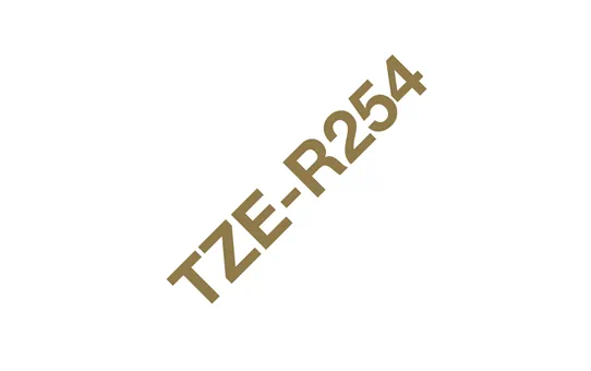 TZe-R254 - Текст Золотистый на Лента Белая (4 м)