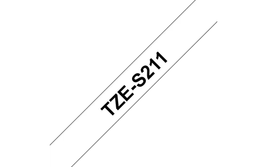 TZe-S211 - Текст Чёрный на Лента Белая (8 м)