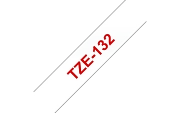TZe-132  -  Текст Красный на Лента Прозрачная (8 м)