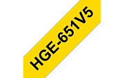 HGe-651V5  -  Текст Чёрный на Лента Жёлтая (8 м)