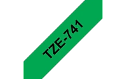 TZe-741  -  Текст Чёрный на Лента Зелёная (8 м)
