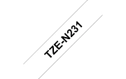 TZe-N231 - Текст Чёрный на Лента Белая (8 м)