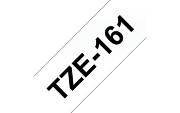 TZe-161  -  Текст Чёрный на Лента Прозрачная (8 м)