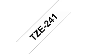 TZe-241  -  Текст Чёрный на Лента Белая (8 м)