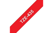 TZe-435  -  Текст Белый на Лента Красная (8 м)