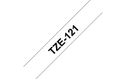 TZe-121  -  Текст Чёрный на Лента Прозрачная (8 м)