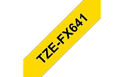TZe-FX641  -  Текст Чёрный на Лента Жёлтая (8 м)