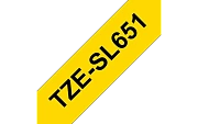 TZe-SL651 - Текст Чёрный на Лента Желтая (самоламинирующаяся) (8 м)