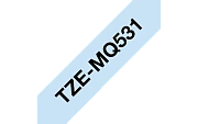 TZe-MQ531  -  Текст Чёрный на Лента Пастельная голубая (4 м)