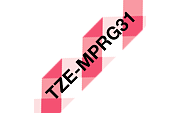 TZe-MPRG31  -  Текст Чёрный на Лента Красная в клетку (4 м)