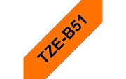 TZe-B51  -  Текст Чёрный на Лента Сверхъяркая оранжеваяt (5 м)