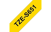 TZe-S651  -  Текст Чёрный на Лента Жёлтая (8 м)