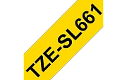 TZe-SL661 - Текст Чёрный на Лента Желтая (самоламинирующаяся) (8 м)