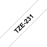 TZe-231  -  Текст Чёрный на Лента Белая (8 м)