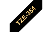 TZe-354  -  Текст Золотистый на Лента Чёрная (8 м)