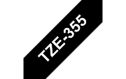 TZe-355  -  Текст Белый на Лента Чёрная (8 м)