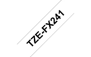 TZe-FX241  -  Текст Чёрный на Лента Белая (8 м)