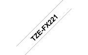 TZe-FX221  -  Текст Чёрный на Лента Белая (8 м)