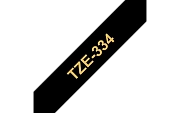 TZe-334  -  Текст Золотистый на Лента Чёрная (8 м)