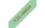 TZe-RM34 - Текст Золотистый на Лента Мятно-зелёная (4 м)