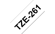 TZe-261  -  Текст Чёрный на Лента Белая (8 м)