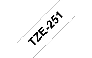 TZe-251  -  Текст Чёрный на Лента Белая (8 м)
