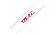 TZe-222  -  Текст Красный на Лента Белая (8 м)