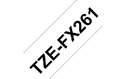 TZe-FX261  -  Текст Чёрный на Лента Белая (8 м)