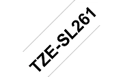TZe-SL261 - Текст Чёрный на Лента Белая (самоламинирующаяся) (8 м)