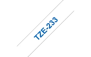 TZe-233  -  Текст Синий на Лента Белая (8 м)