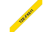 TZe-FX611 - Текст Чёрный на Лента Желтая (8 м)