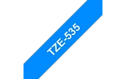 TZe-535  -  Текст Белый на Лента Синяя (8 м)