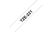 TZe-221 - Текст Чёрный на Лента Белая (8 м)