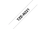 TZe-N221 - Текст Чёрный на Лента Белая (8 м)
