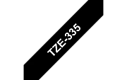 TZe-335  -  Текст Белый на Лента Чёрная (8 м)