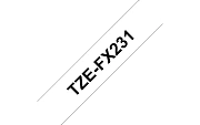 TZe-FX231  -  Текст Чёрный на Лента Белая (8 м)