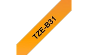 TZe-B31  -  Текст Чёрный на Лента Сверхъяркая оранжевая (5 м)